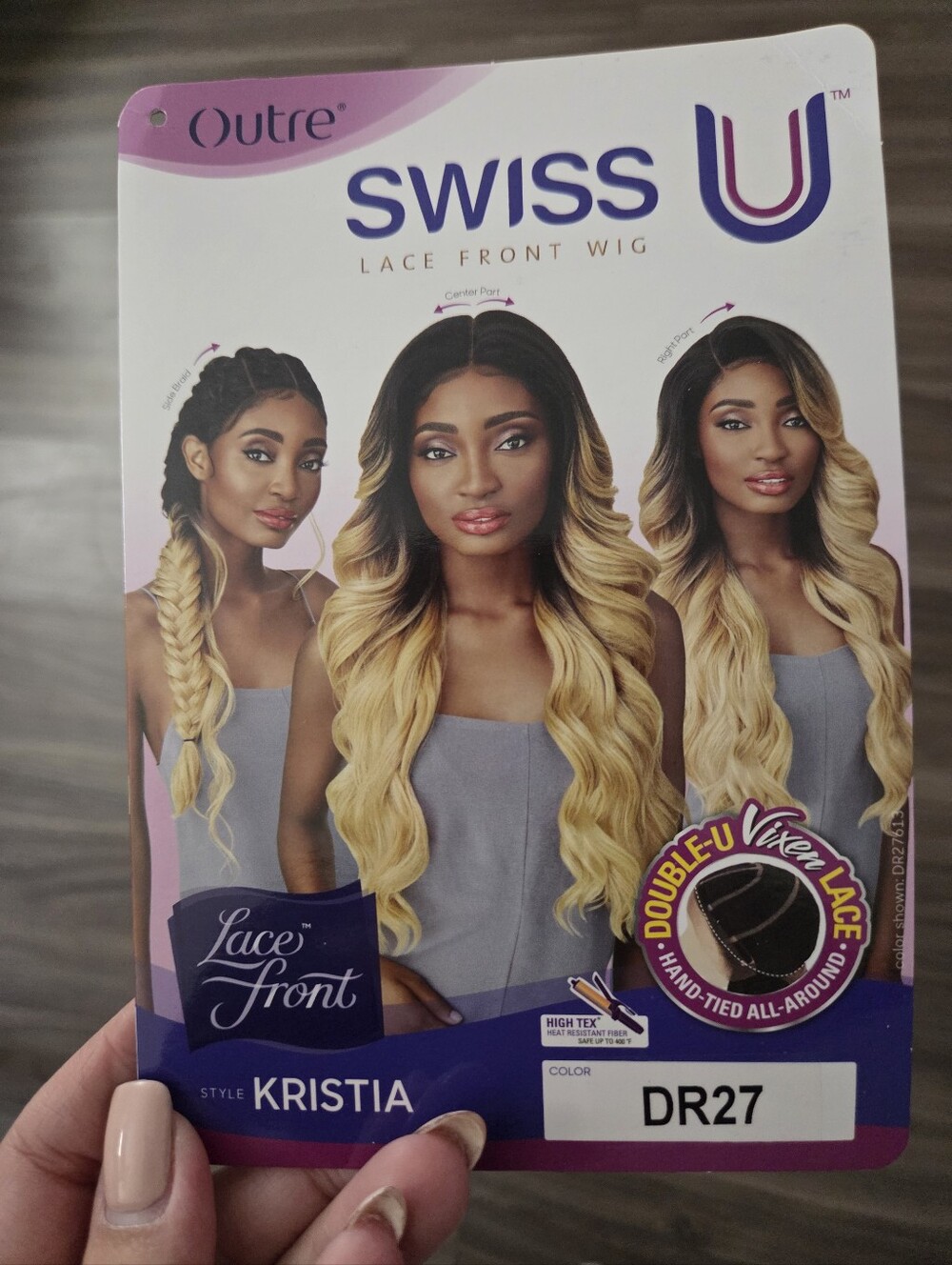 Outte Swiss U Lace Front Wig- "Kristia" DR27 Blonde